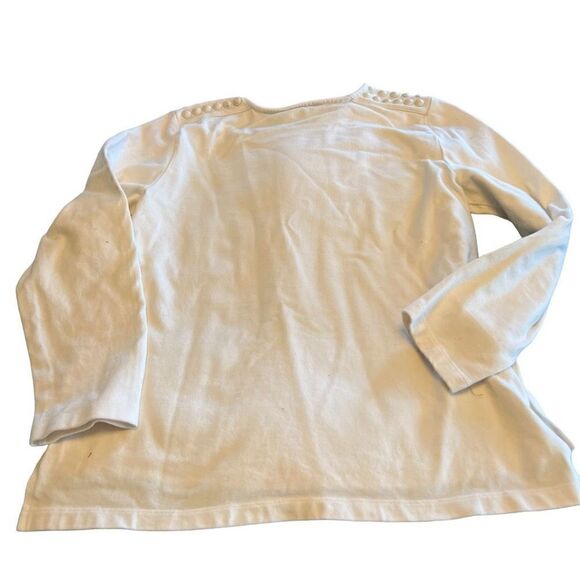 2 for $20! Republic Women’s Cream Embellished sweatshirt  Size Large - Picture 5 of 6